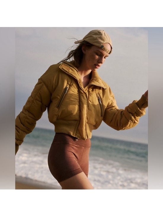 FP Movement by Free People Jackets & Blazers - FP Movement by Free People Cropped Mustard Puffer Jacket